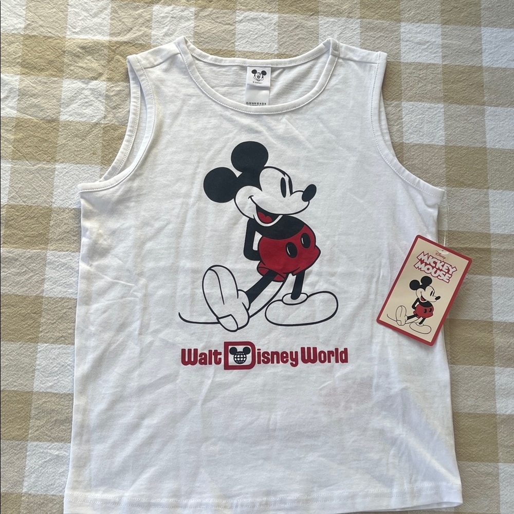 Disney World White Tank Top with Mickey Mouse